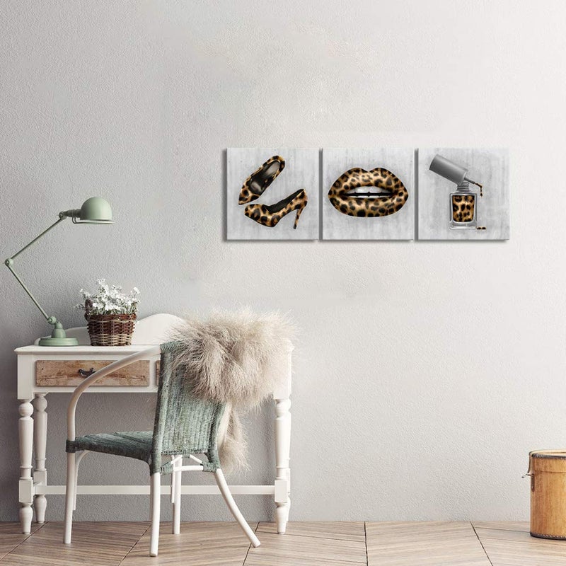 Derkymo Leopard Print High Heel Art Prints - Fashionable Canvas Prints for Trendy Wall Art Decor - Image 2